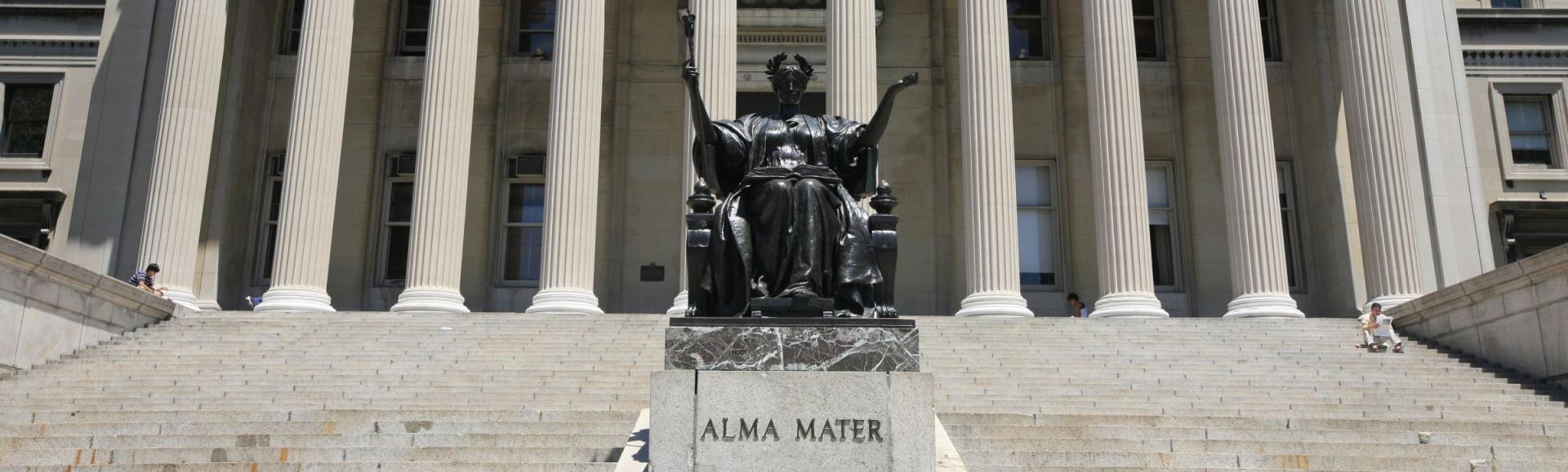 Alma Meter in front of Low Library