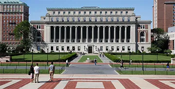Picture of Columbia University's Butler Library as seen from across campus.
