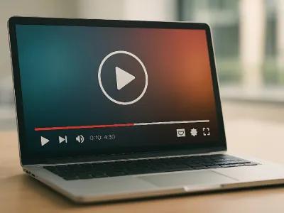 computer displaying video screen
